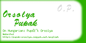 orsolya pupak business card